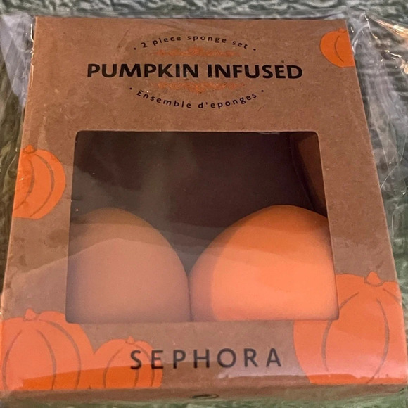 🎉2 x HOST PICK🎉Sephora Mini Pumpkin Infused Sponge Set, NWT - Picture 4 of 5